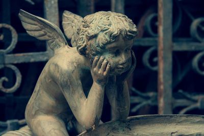 Close-up of angel statue