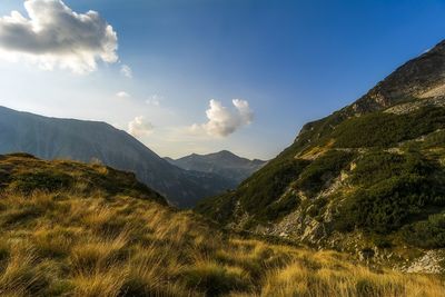 Scenic view of mountains against sky