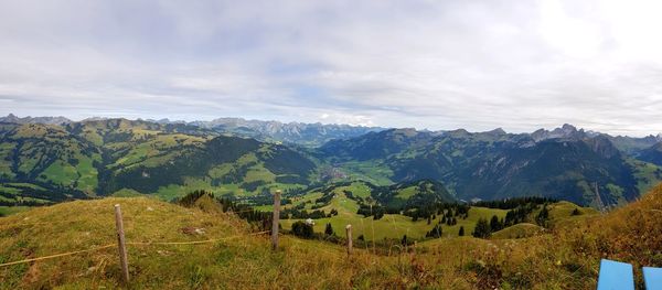 Scenic view of mountains against sky