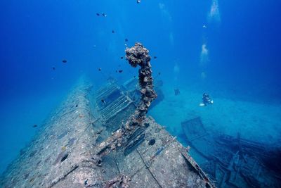 Shipwreck in sea