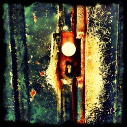 Close-up of rusty metal door