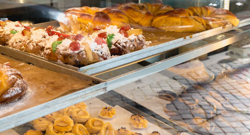 High angle view of food for sale in store