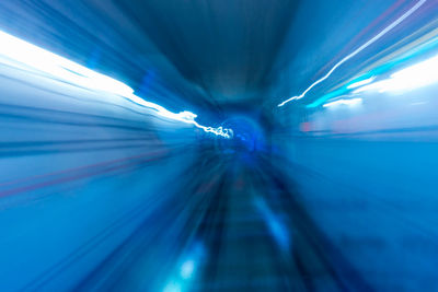 Light trails at subway station