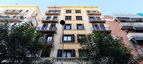 Low angle view of building against clear sky