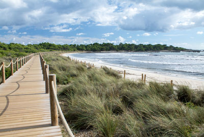 Scenic view of beach against sky