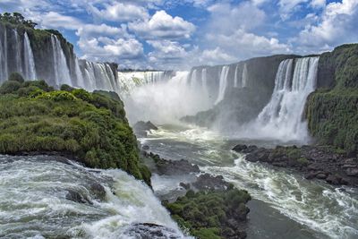 Scenic view of waterfall