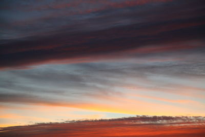 Scenic view of dramatic sky during sunset