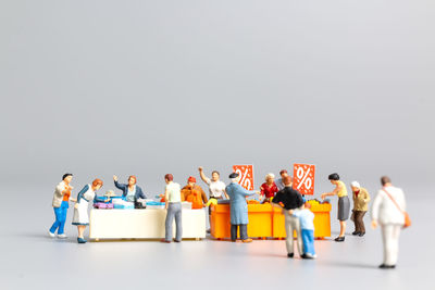 Group of people against white background
