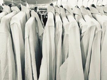 Panoramic view of clothes hanging at store