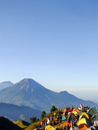 Mountain sindoro's peak seen from mountain prau peak