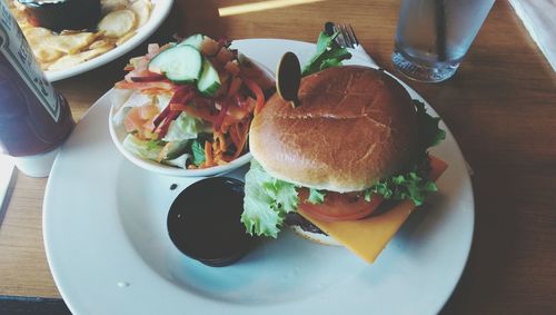 Close-up of food served in plate