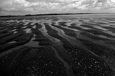 Wave pattern in sand on beach