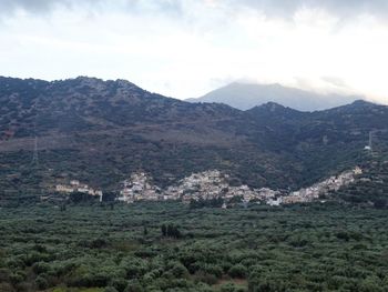 Scenic view of mountains against sky