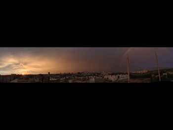 View of cityscape against sky during sunset