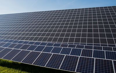 Low angle view of solar panels