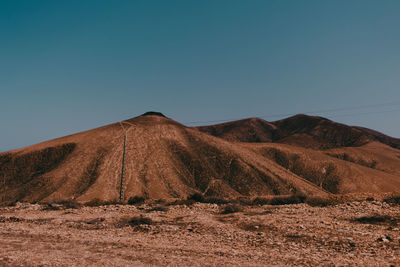 Scenic view of desert against clear sky