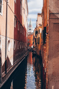 Canal passing through city buildings