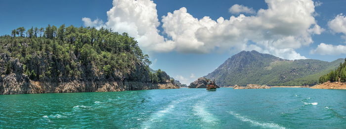 Green canyon in the mountains of antalya region, turkey, on a sunny summer day