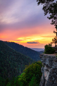 Scenic view of landscape against sky during sunset