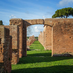 View of old ruin building against sky