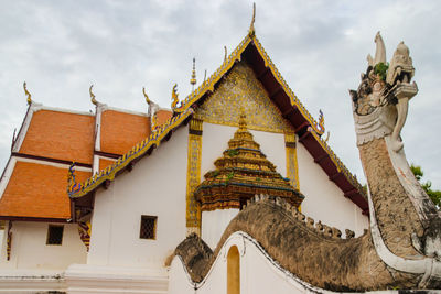 Low angle view of traditional building against sky