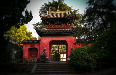 Low angle view of temple