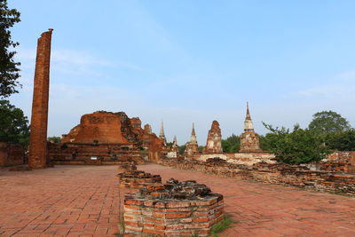 Old temple building against sky