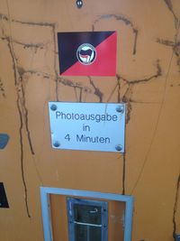 Information sign on wall