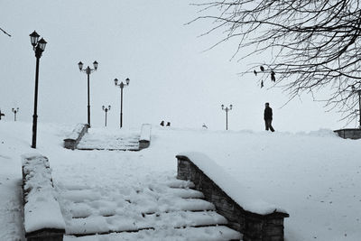 Scenic view of snow covered trees against sky