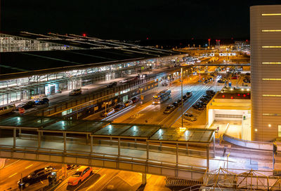 Illuminated city at night