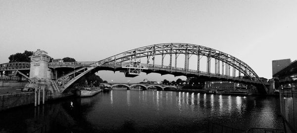 View of bridge over water against clear sky