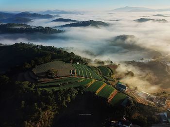 High angle view of landscape against sky