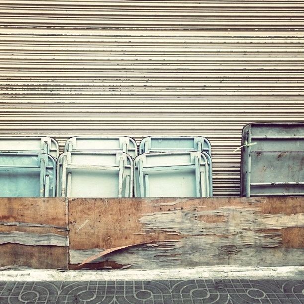 architecture, built structure, window, building exterior, wall - building feature, closed, door, pattern, indoors, no people, empty, wall, day, absence, in a row, design, metal, old, house, repetition