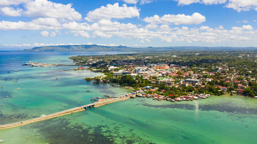 Tagbilaran city view from above. bohol, philippines.