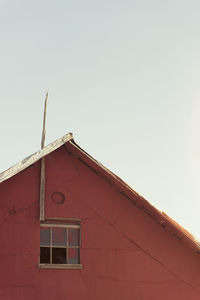 Low angle view of house against clear sky