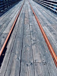 High angle view of railroad tracks