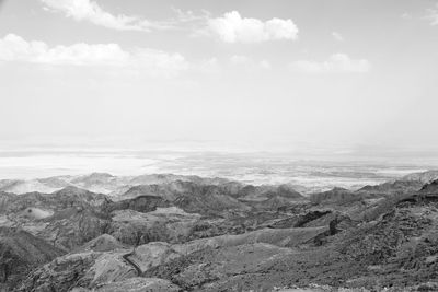 Scenic view of dramatic landscape against sky