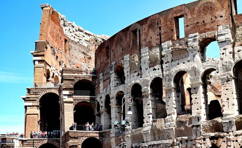 Low angle view of coliseum