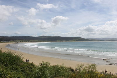 Scenic view of beach against sky