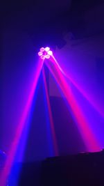 View of illuminated lighting equipment at night