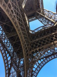 Low angle view of eiffel tower