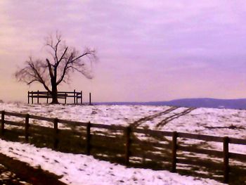 Scenic view of snow covered landscape