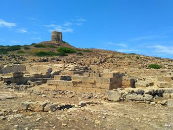 Ruins of building against sky