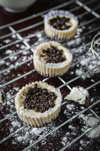 High angle view of chocolate cake