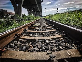 Railroad tracks against sky