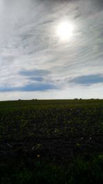 Scenic view of landscape against cloudy sky