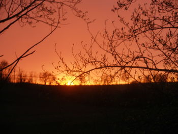 Silhouette of landscape at sunset