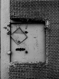 Close up of metal door with keyhole