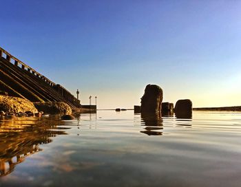 View of built structure against clear sky