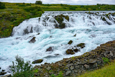 Scenic view of waterfall